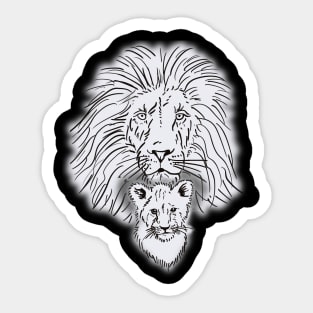 Lion and Cub Sticker